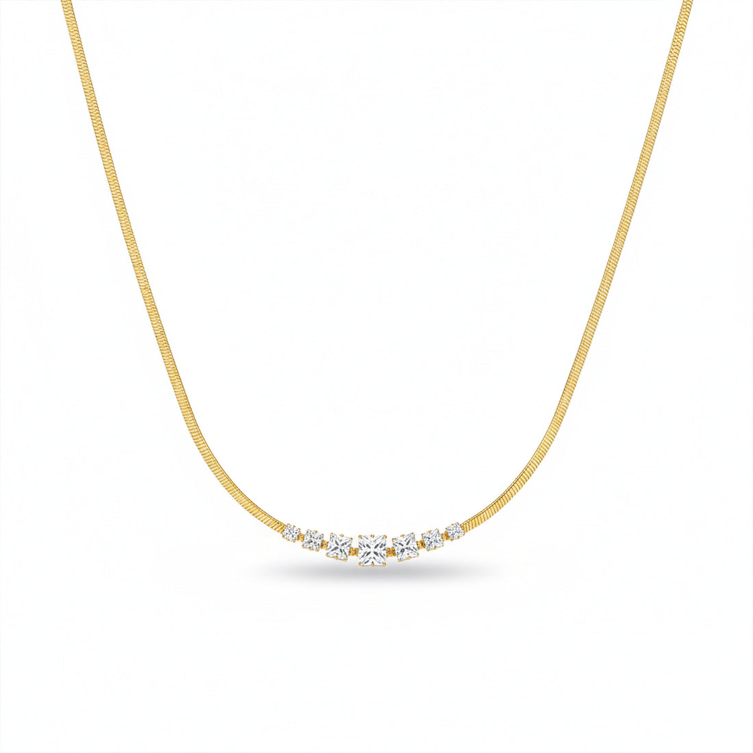 Cubic Zirconia Stick Chevron women Neckless GWN -128