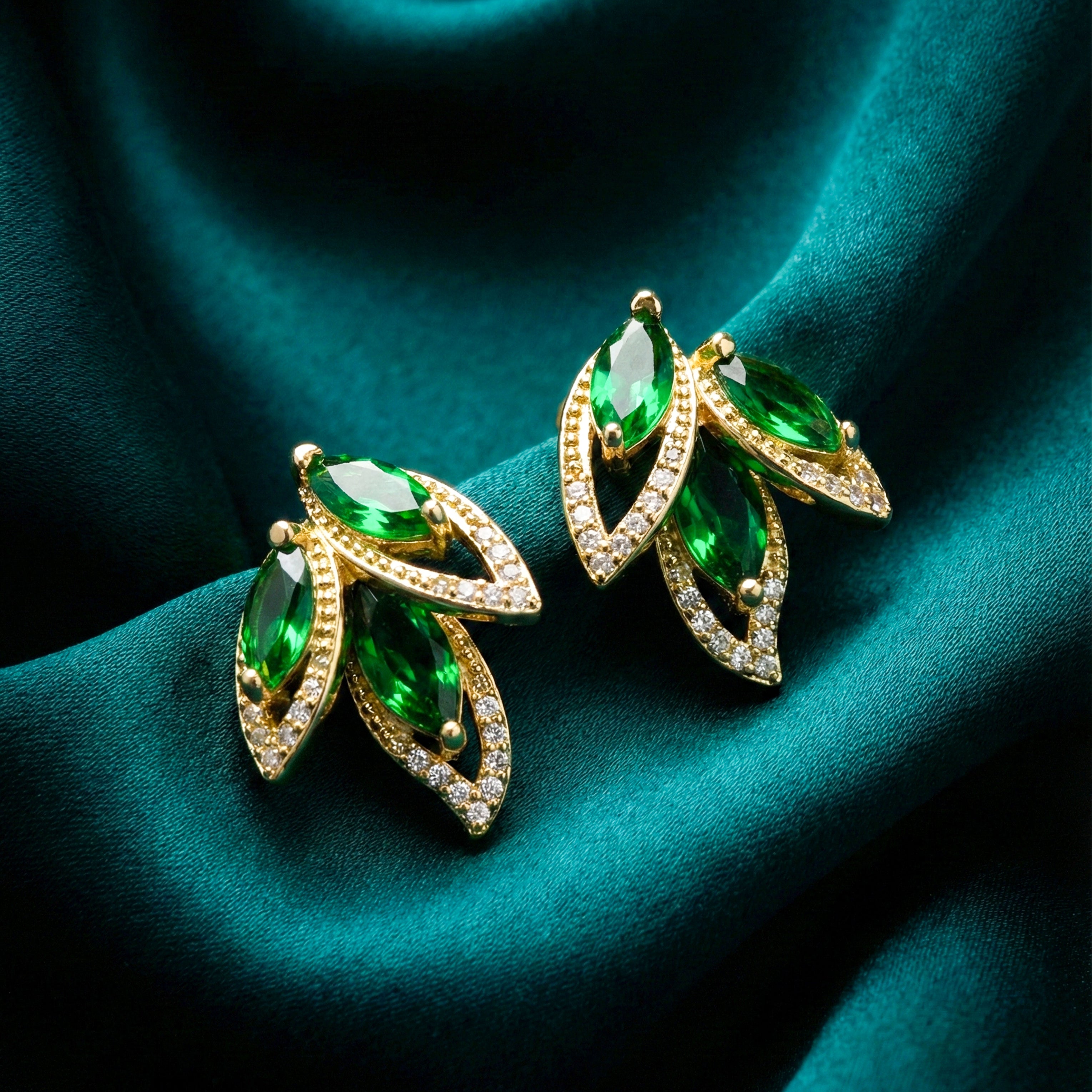 Jade Navette Ear Studs GWE -171