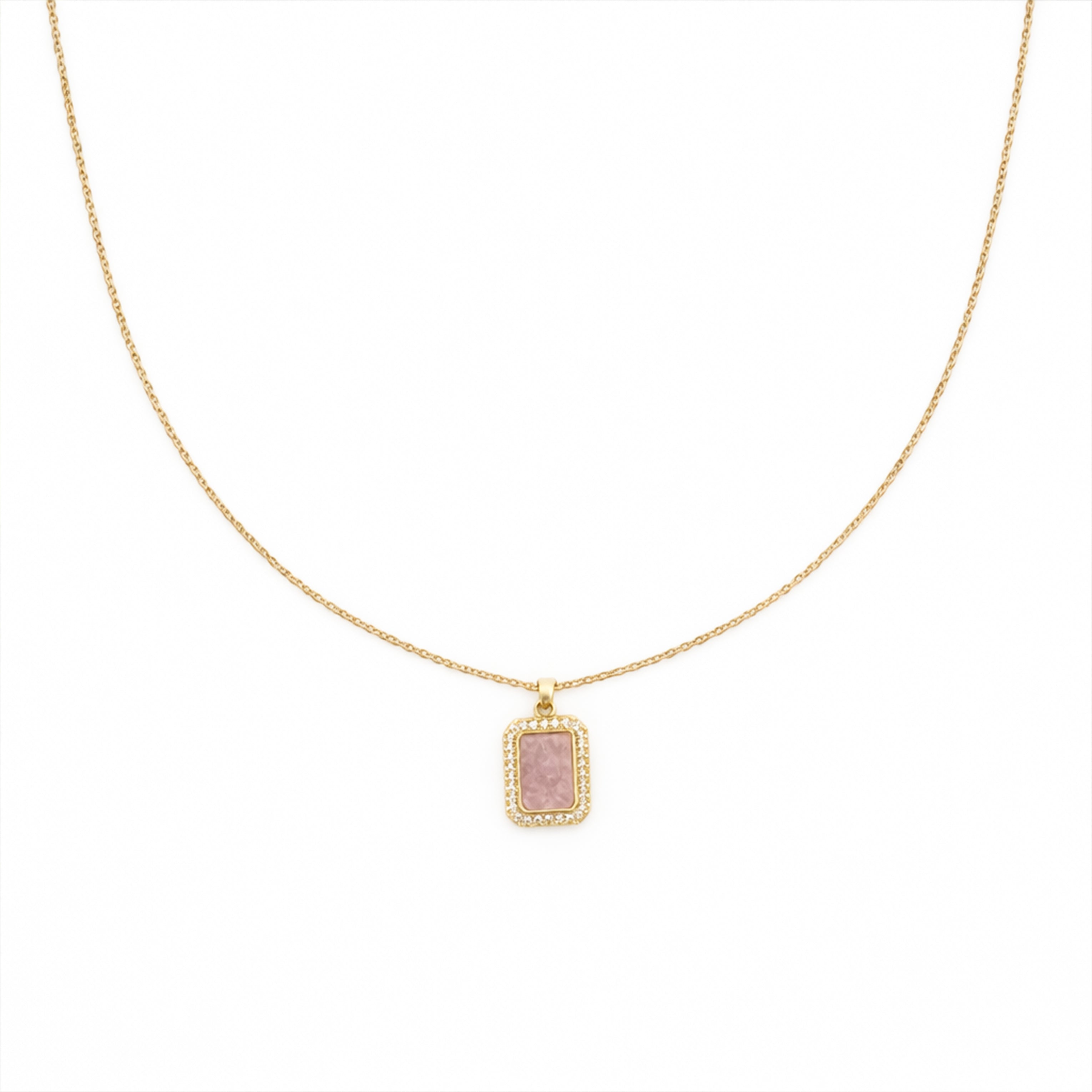 Rosette Oblong Encircled Locket Link Set GWN -152