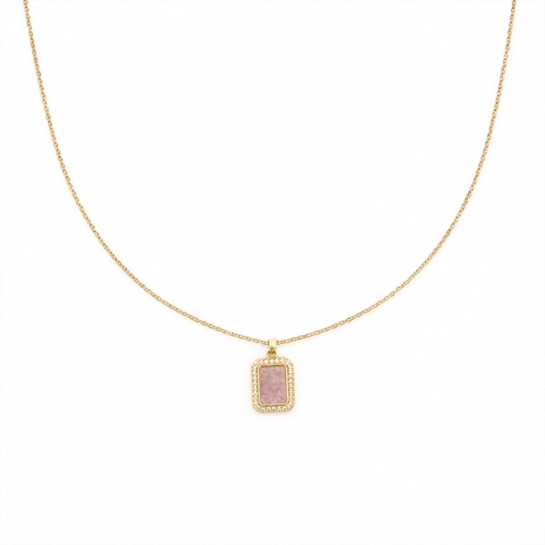 Rosette Oblong Encircled Locket Link Set GWN -152