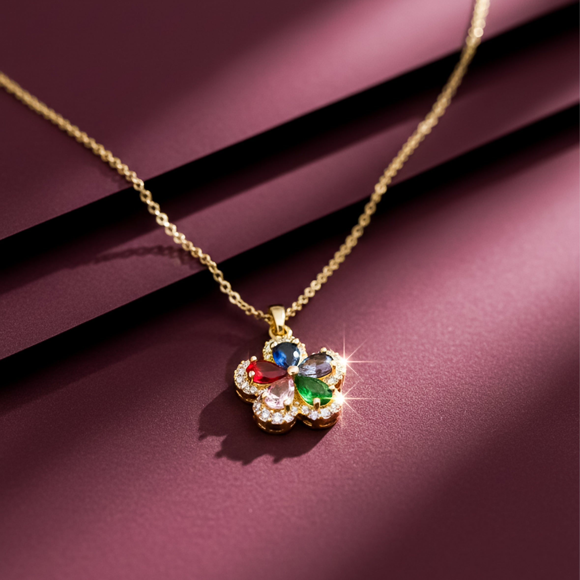 Dazzling Multicolor Gemstone Women Neckless GWN -74