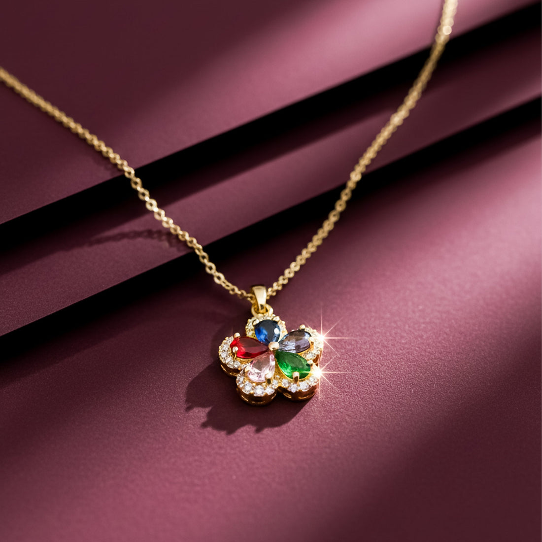 Dazzling Multicolor Gemstone Women Neckless GWN -74