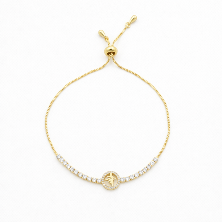 Gold Lucky Symbol Flexible Kangan GWB -108