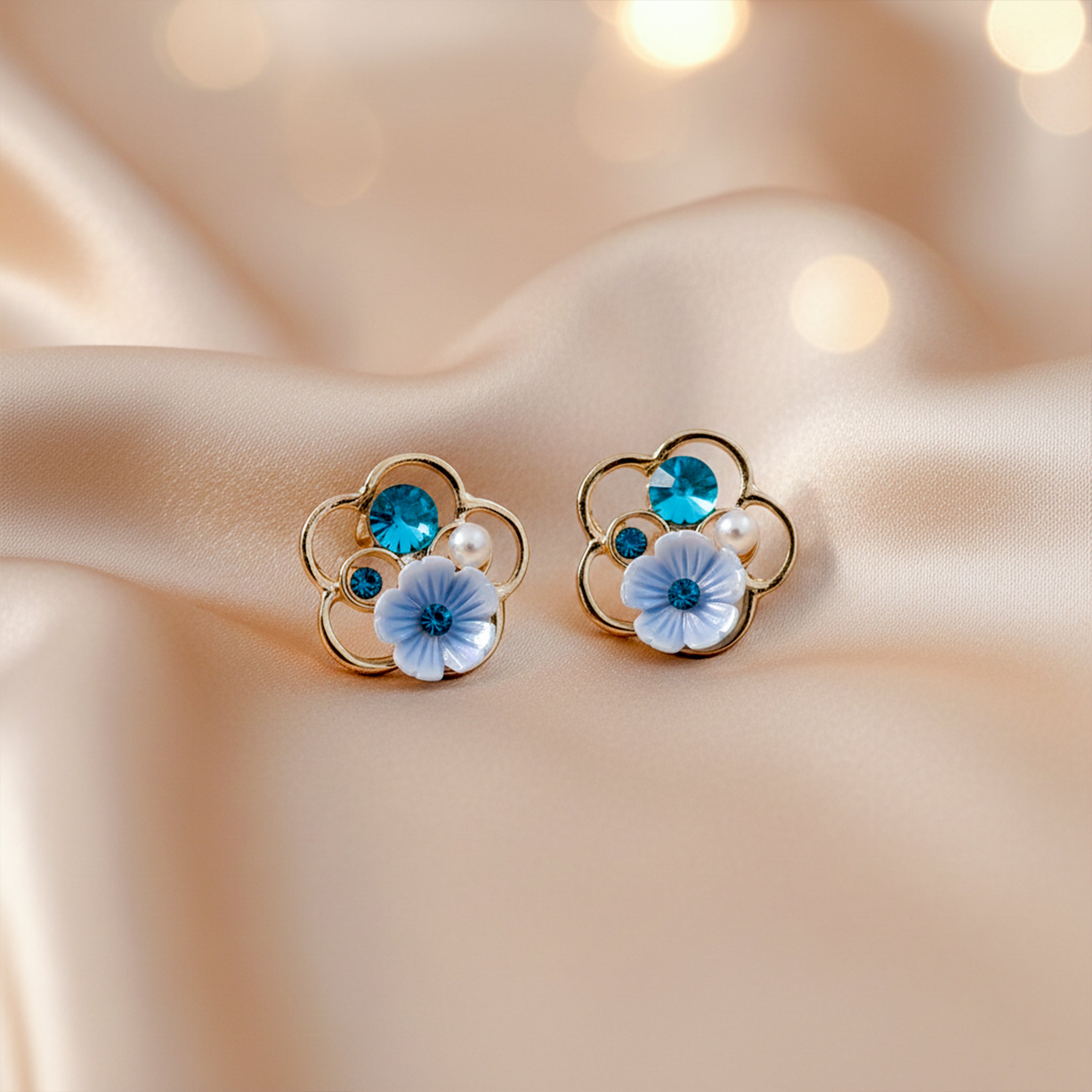 Sky Bloom Post Ear Studs GWE -236