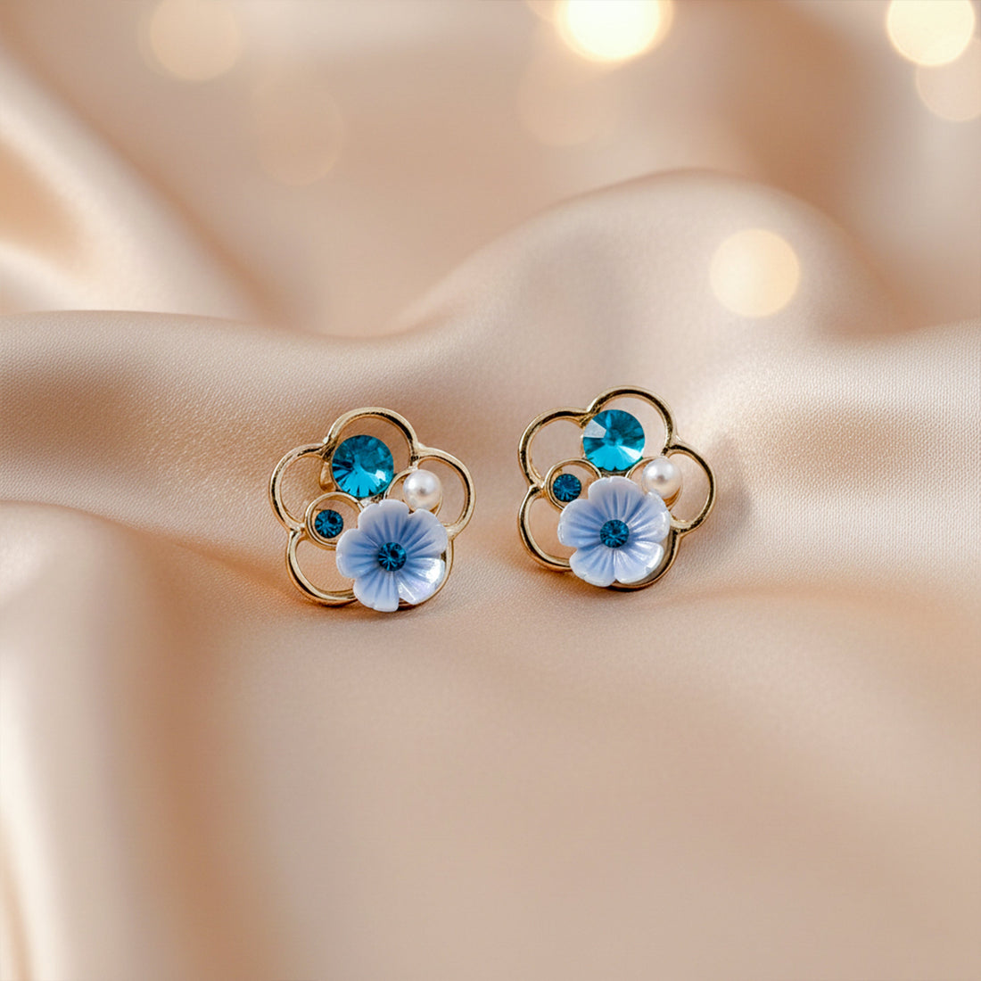 Sky Bloom Post Ear Studs GWE -236