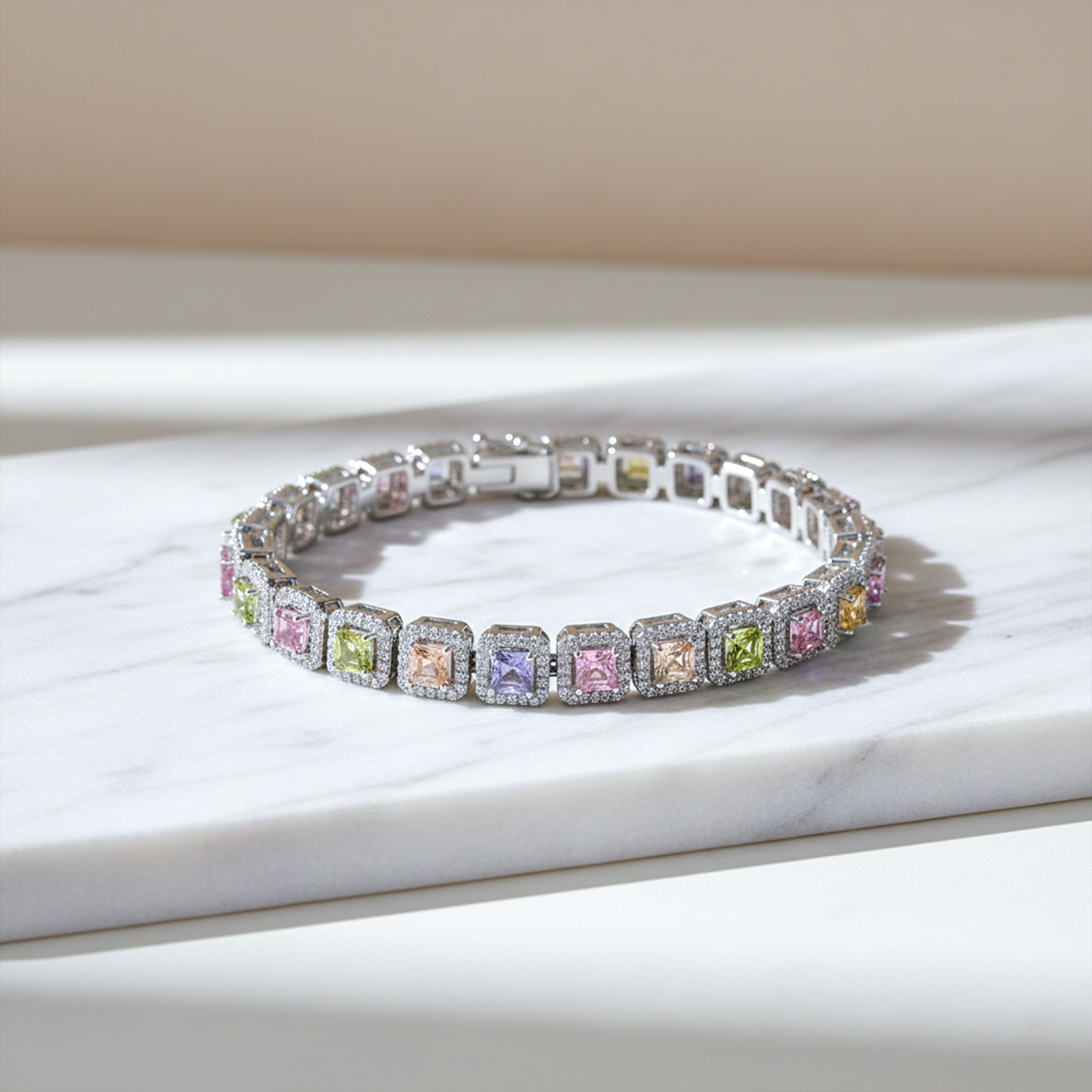 Women Bracelet Princess Cut Silver jewellery - Finora Jewels