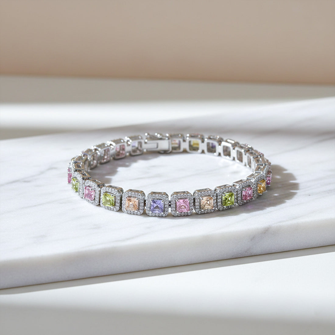 Women Bracelet Princess Cut Silver jewellery - Finora Jewels