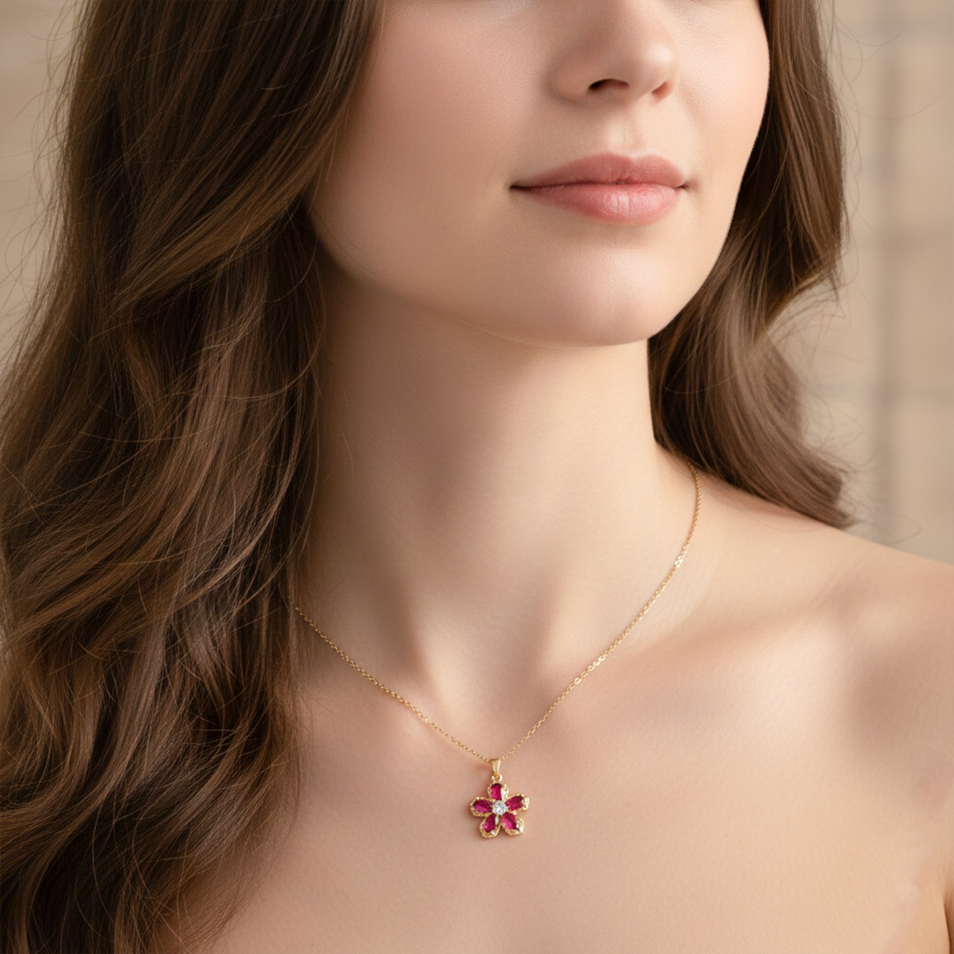 Foliage Cubic Zirconia Locket Link Set GWN -98