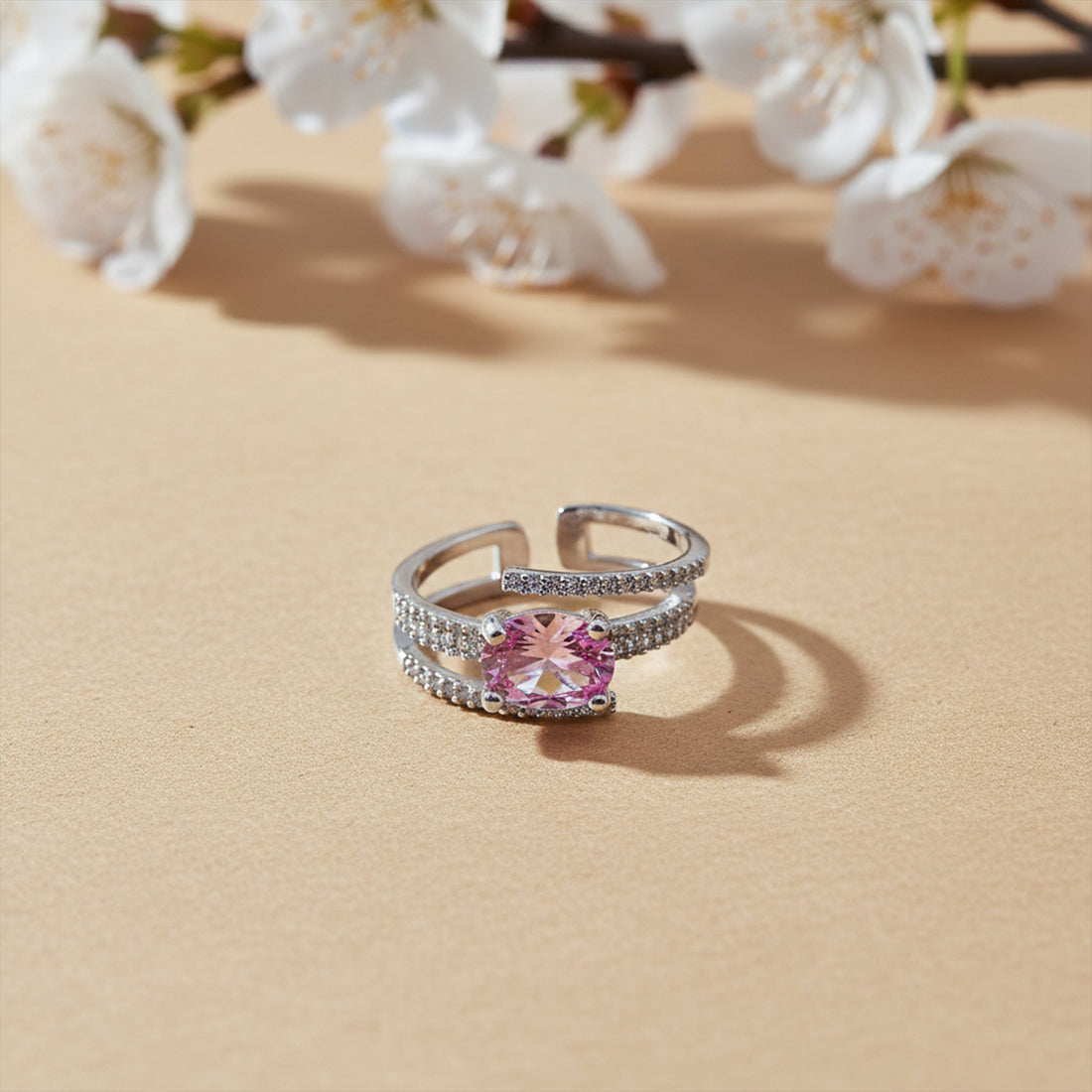 Silver Blush Solo-Stone Band GWR -54