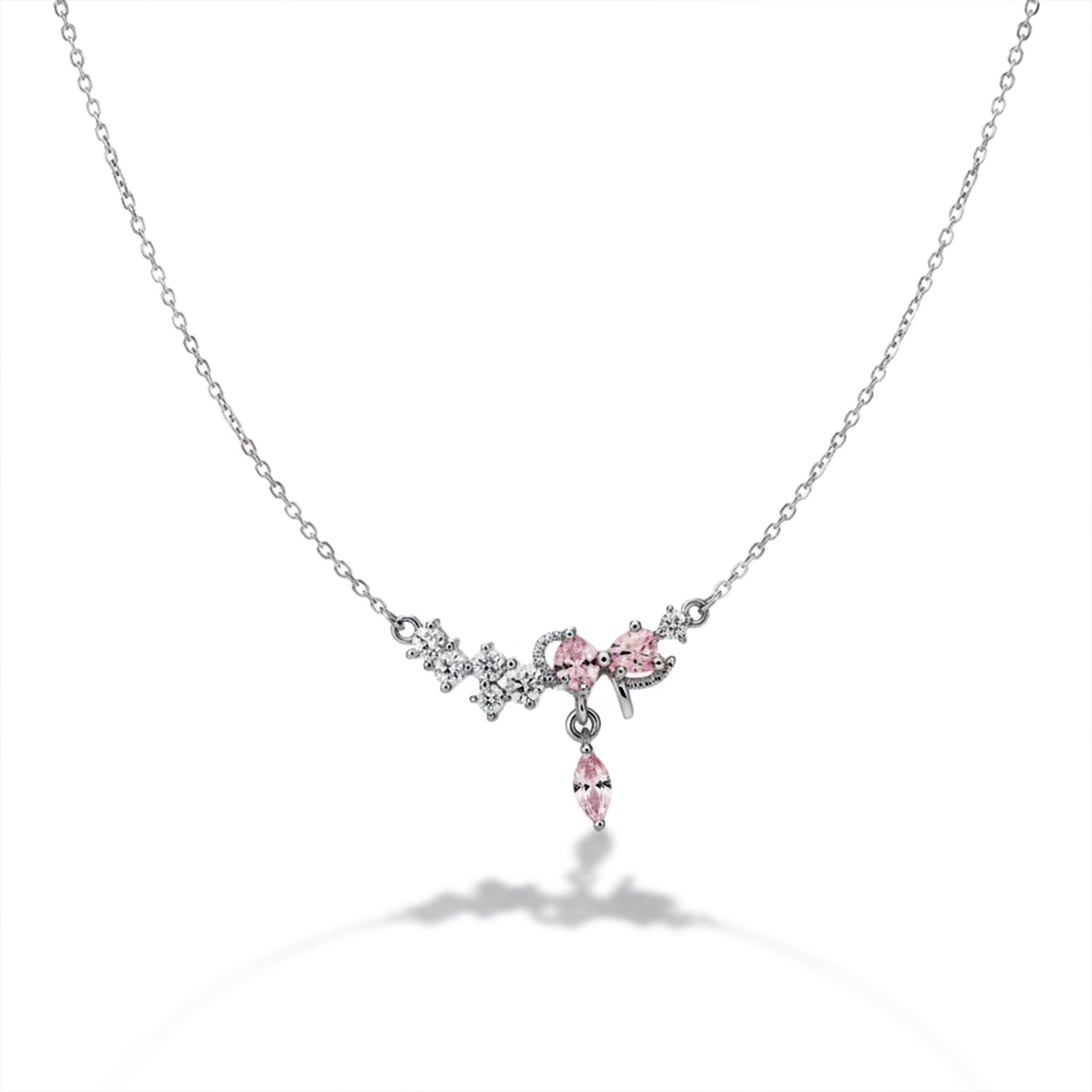 Women Necklace Silver-Tone Dainty Floral Silver jewellery - Finora Jewels