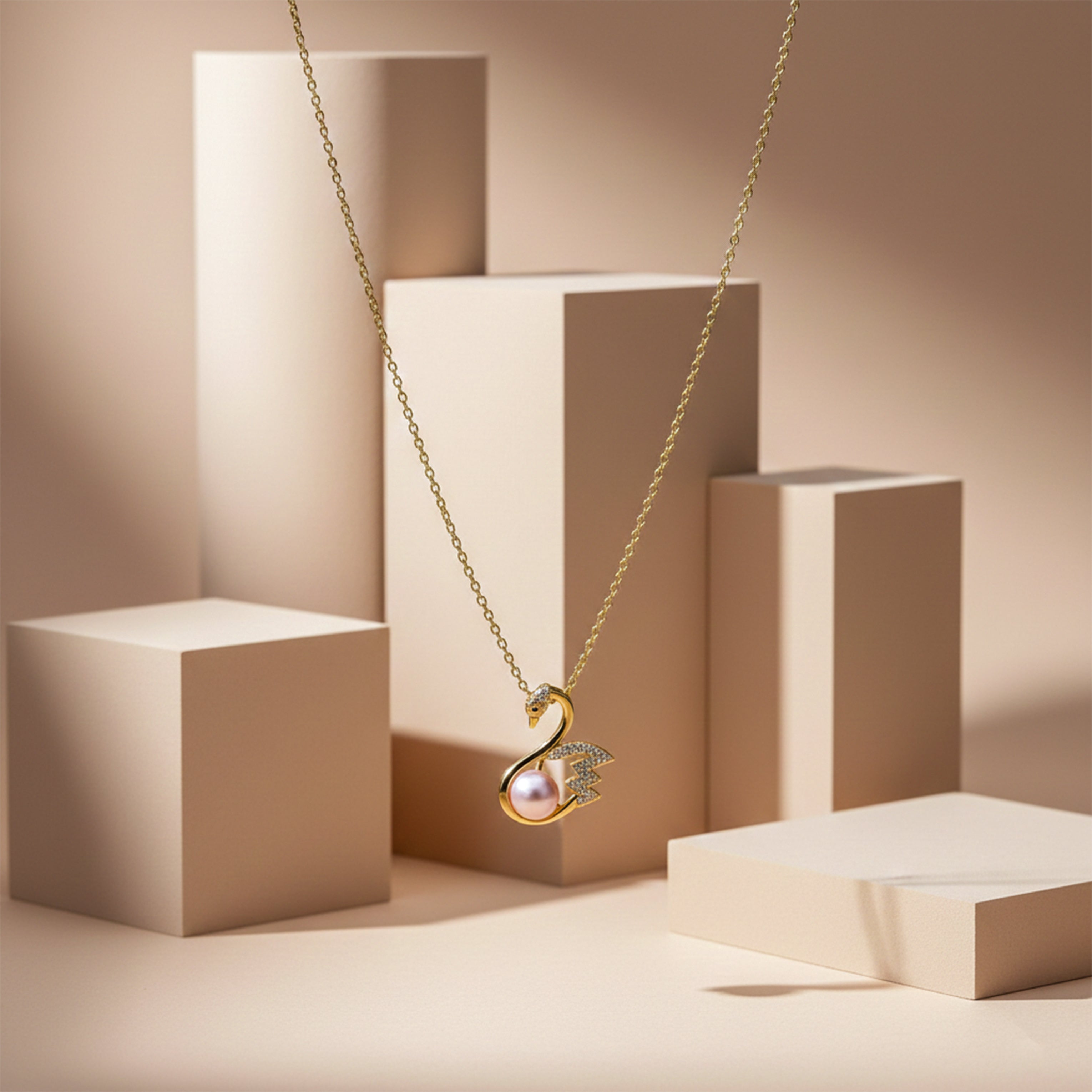 Swan Necklace for women in Gold - Finora Jewels