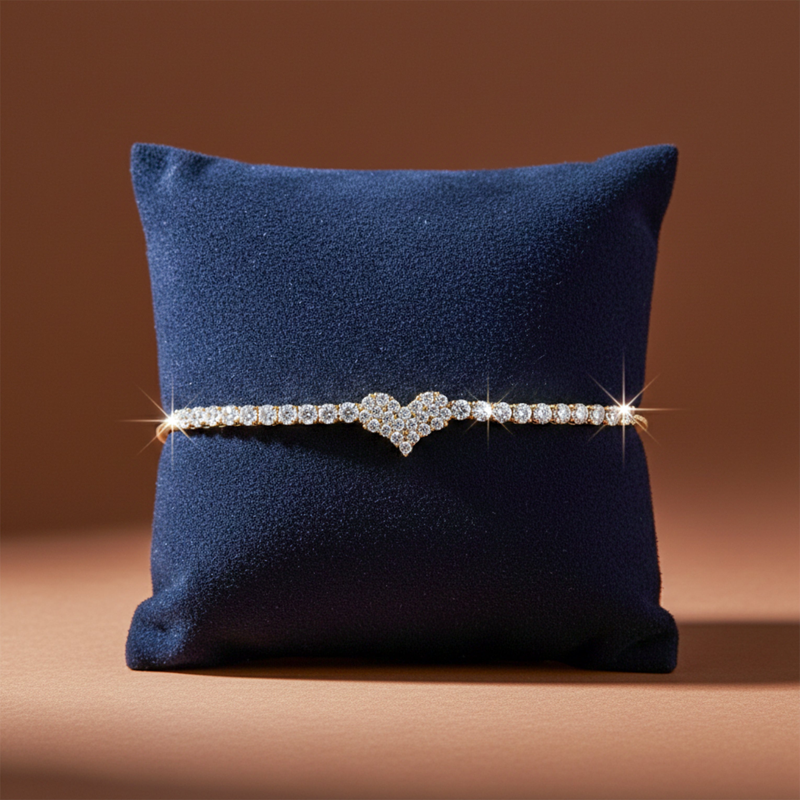Gold Sparkle Heart Bracelet for women - Finora Jewels