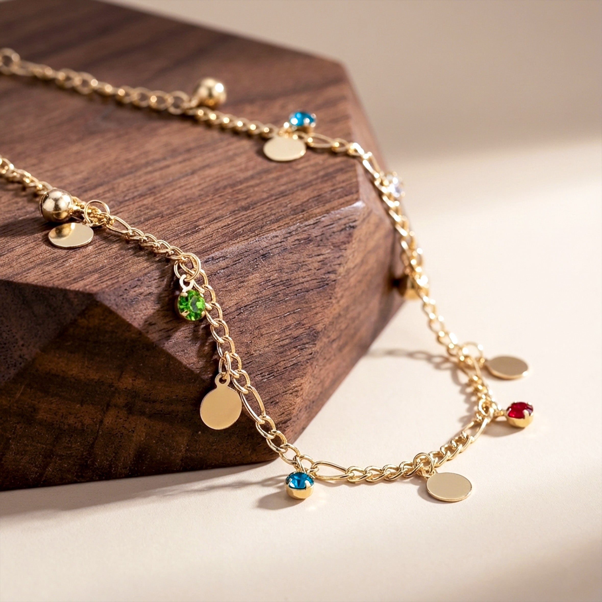 Gold Multi-Color Payal for women - Finora Jewels