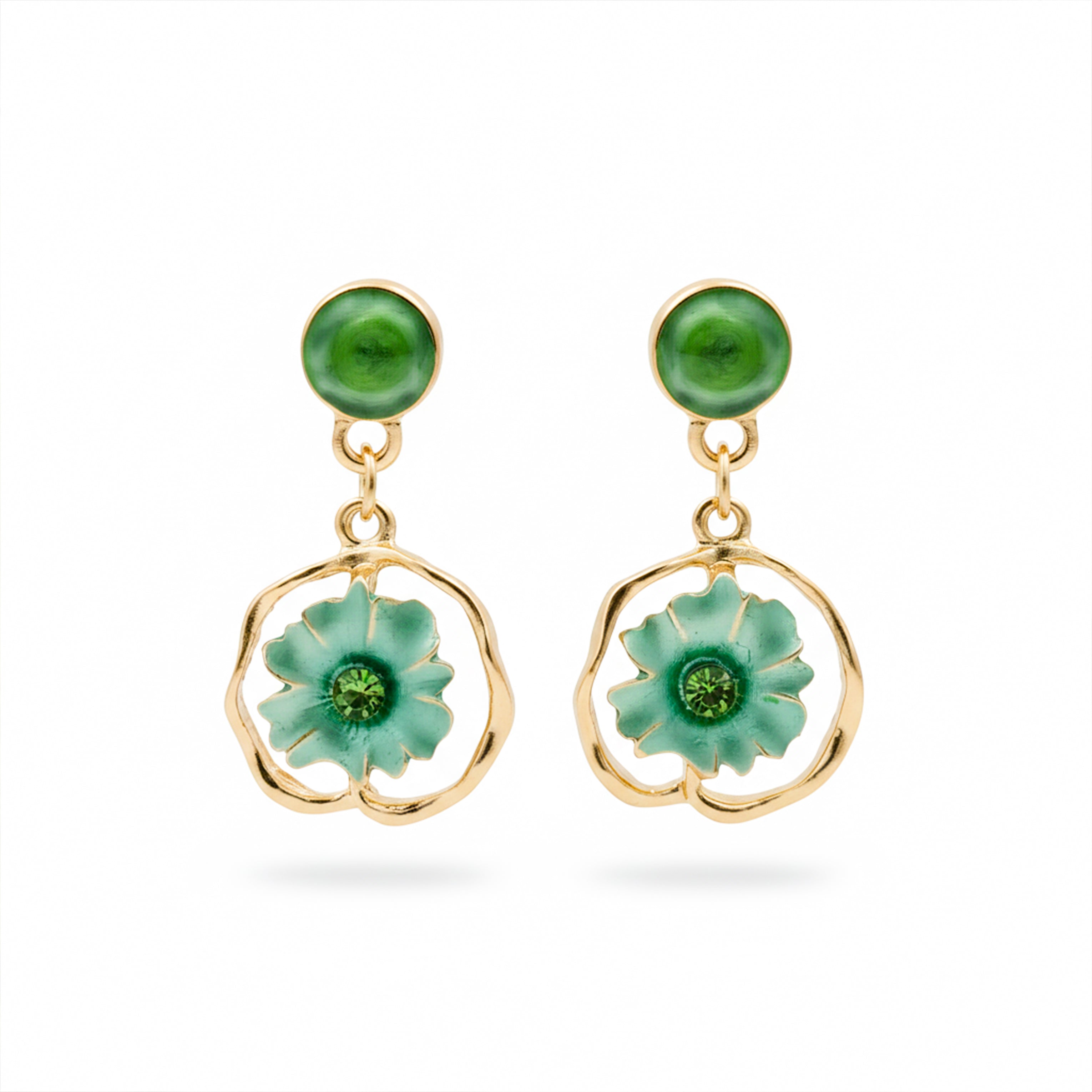 Bloom Gold Dangle Ear Studs GWE -191