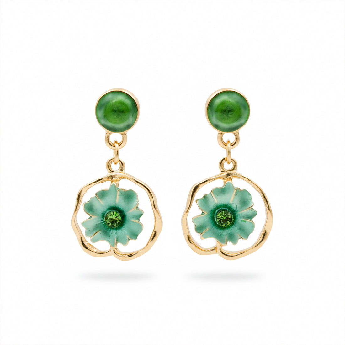 Bloom Gold Dangle Ear Studs GWE -191