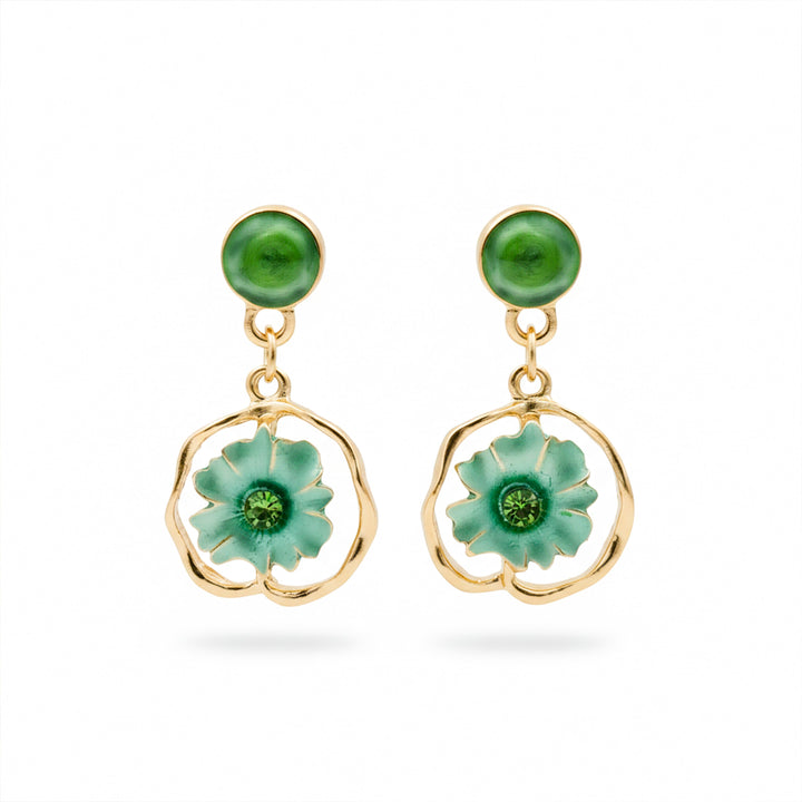 Bloom Gold Dangle Ear Studs GWE -191