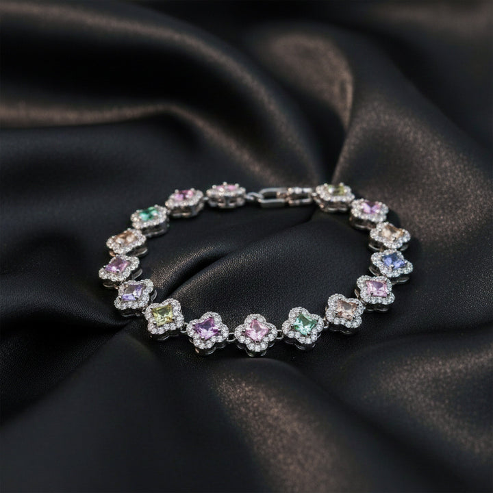 Silver Plated Multi Color Princess Bracelet