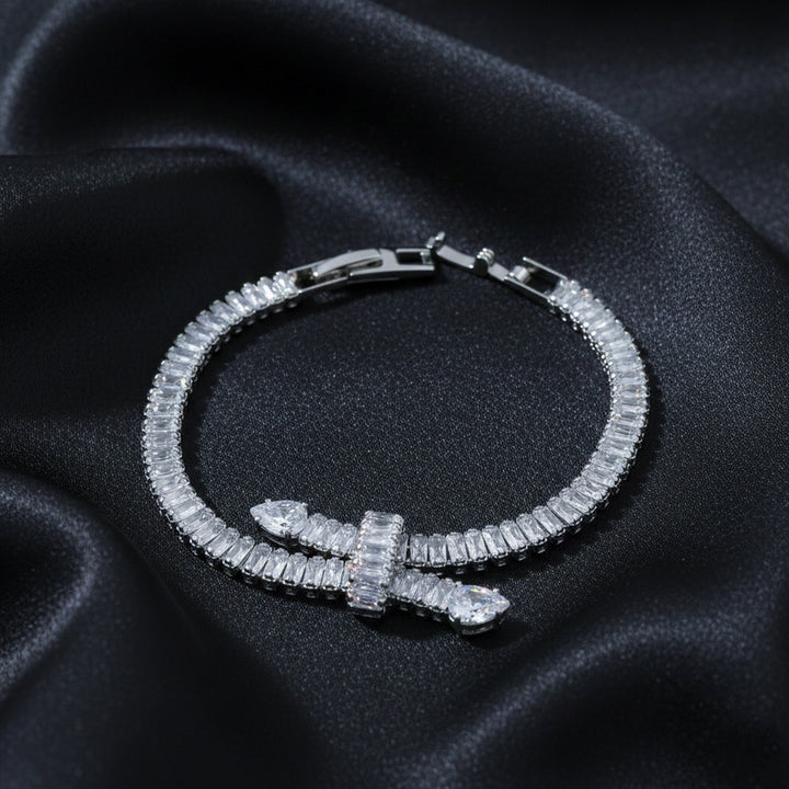 Crystal Bow Tennis Bracelet