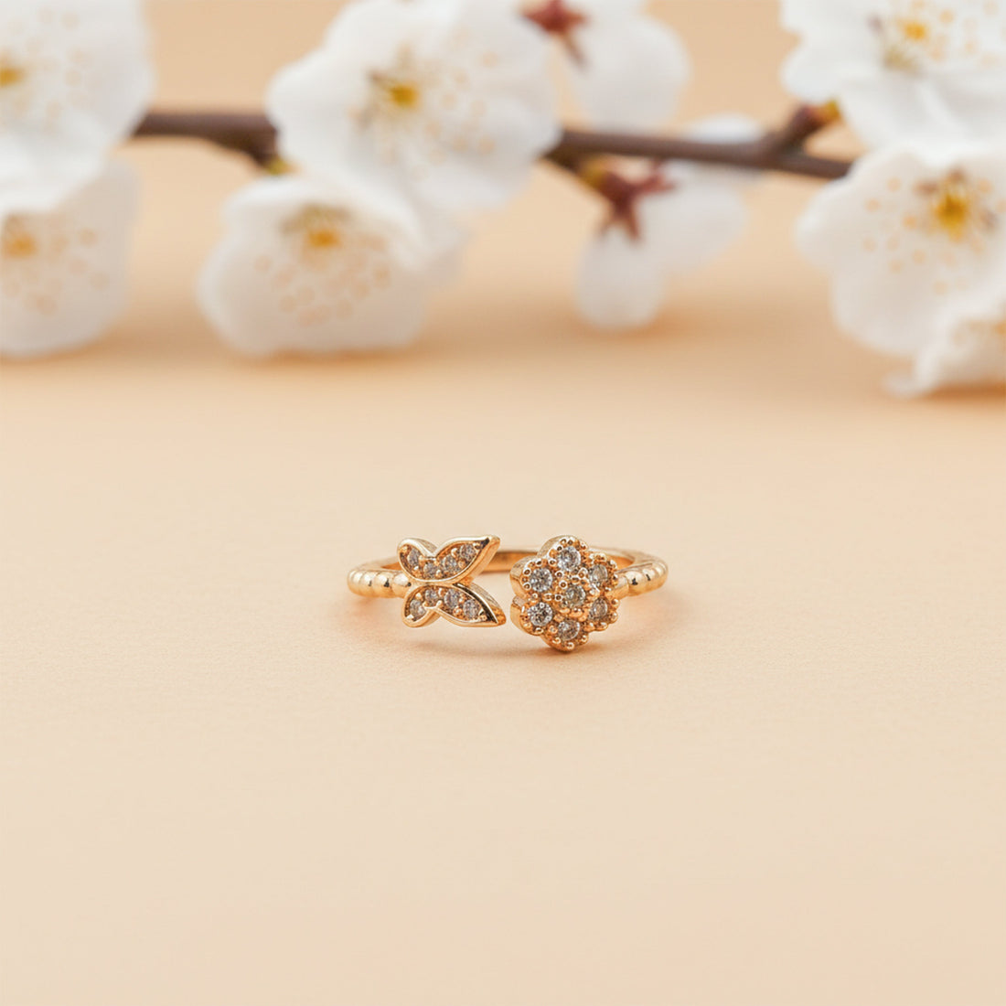 Gold-Toned Papillon Bloom Band GWR -11