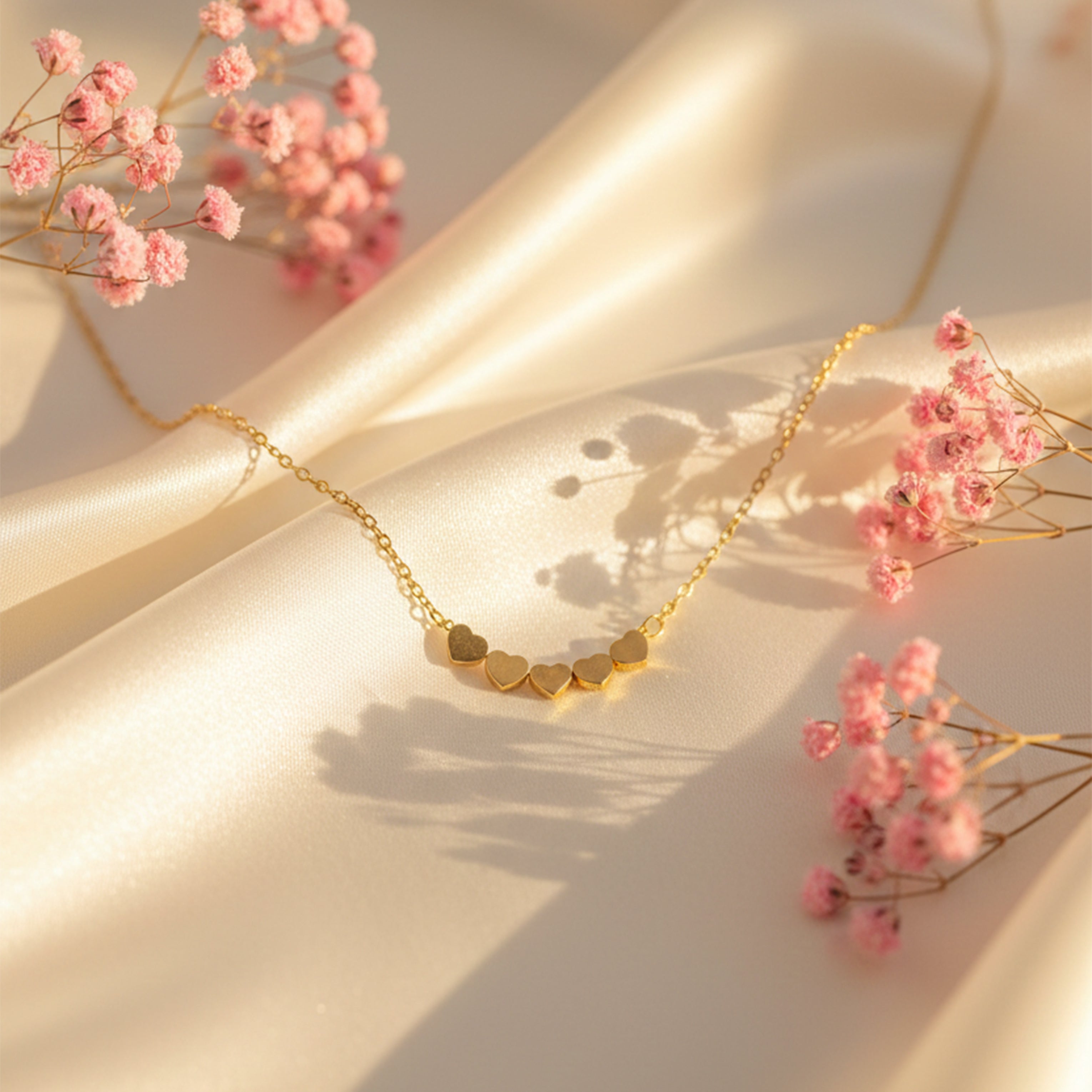 Gold-Toned Hearts Link Set GWN -9