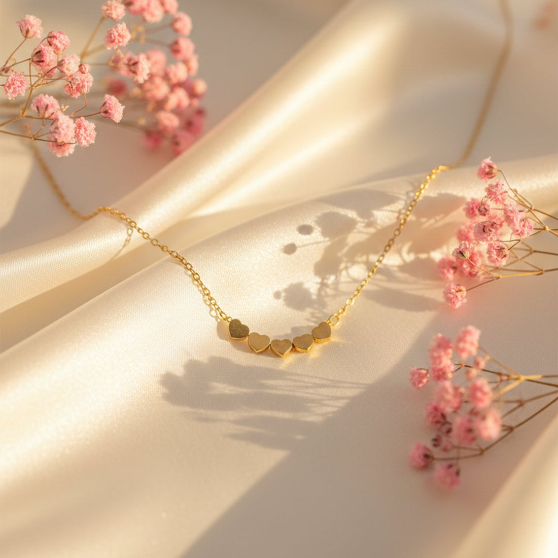 Gold-Toned Hearts Link Set GWN -9