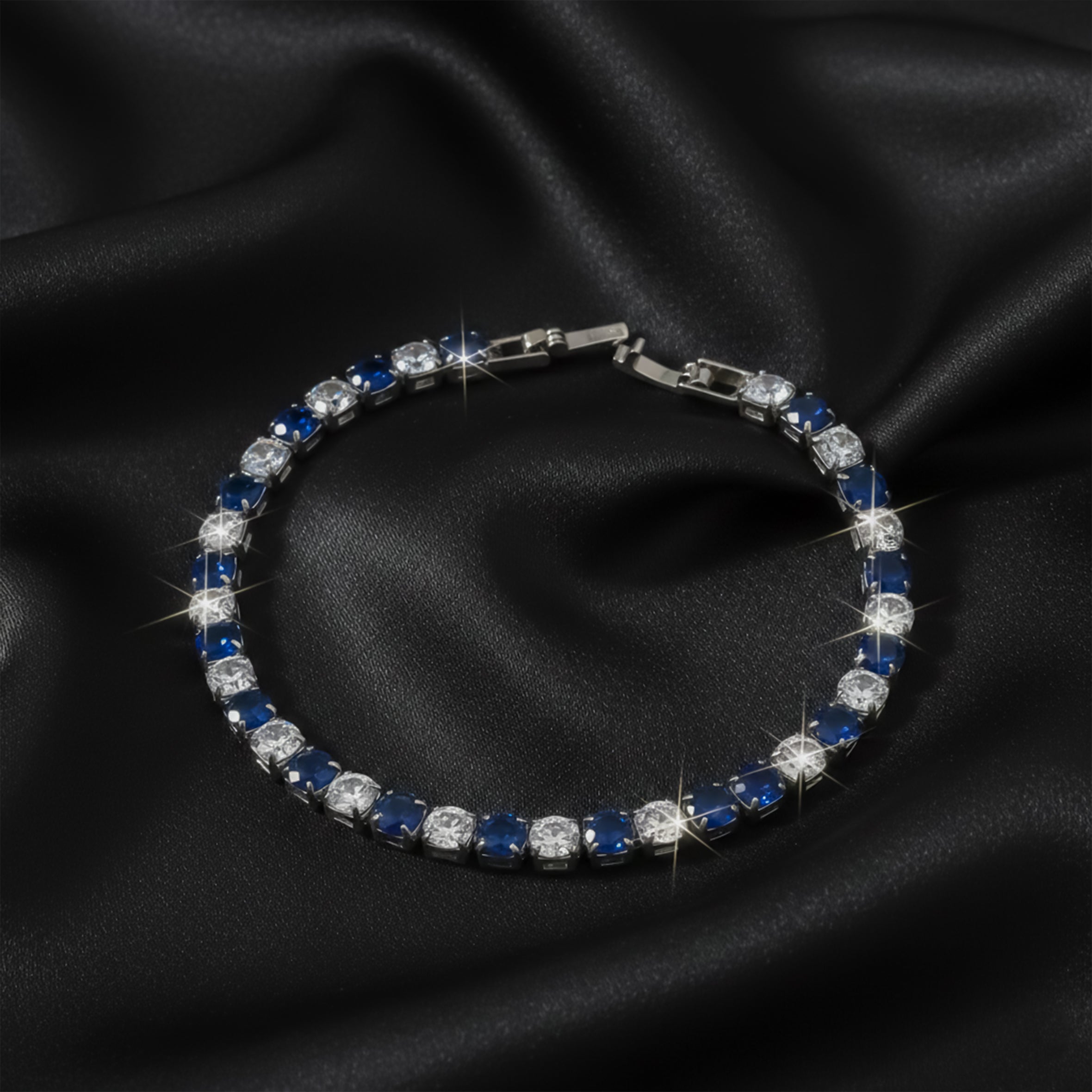 Silver Blue & Ivory Line Kangan GWB -84