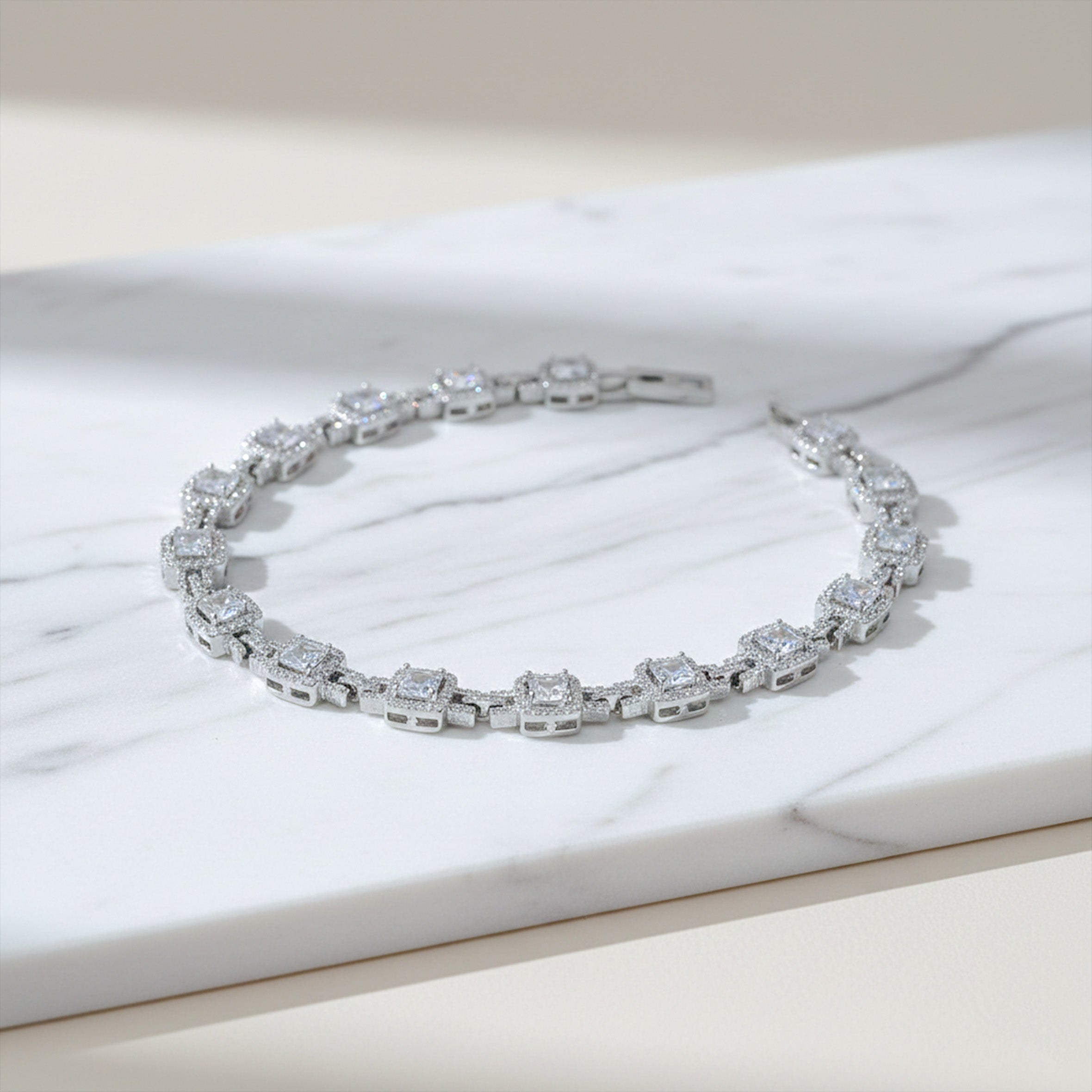 Silver Princess Halo Bracelet for women - Finora Jewels