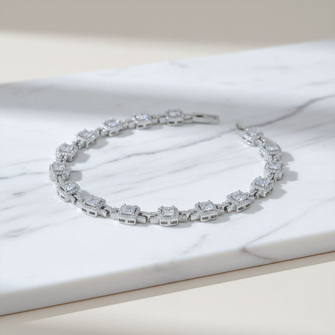 Silver Princess Halo Bracelet for women - Finora Jewels