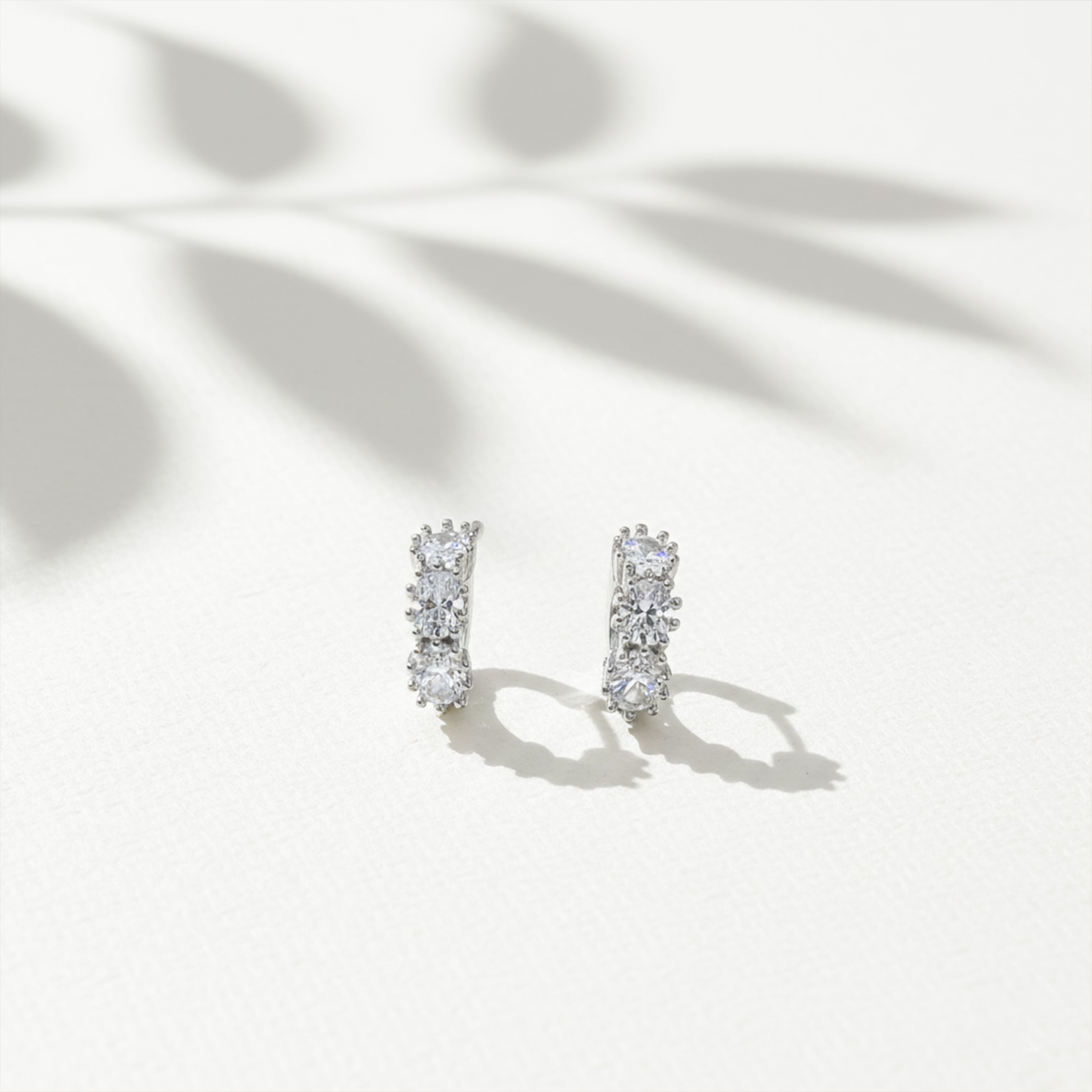 Crystal Cascade Stud Stud Earrings for women in Gold - Finora Jewels