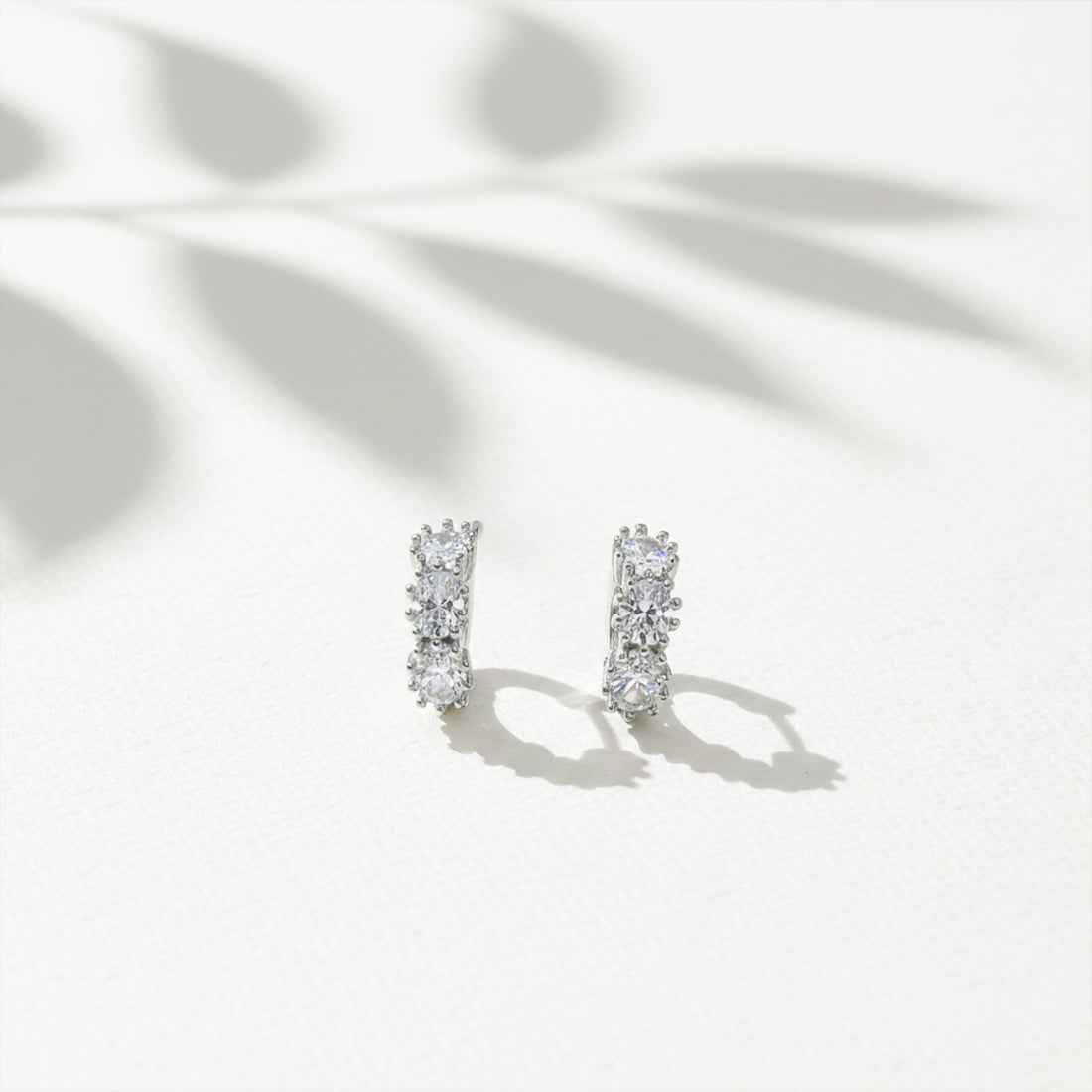 Crystal Cascade Stud Stud Earrings for women in Gold - Finora Jewels