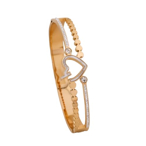 Gold Plated Layered Heart Bracelet