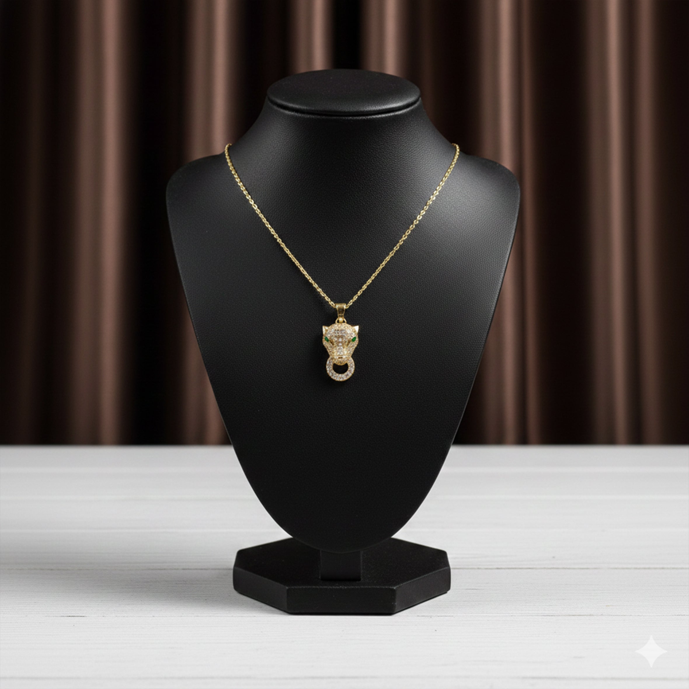 Pavé Cubic Zirconia Panther Women Neckless GWN -77