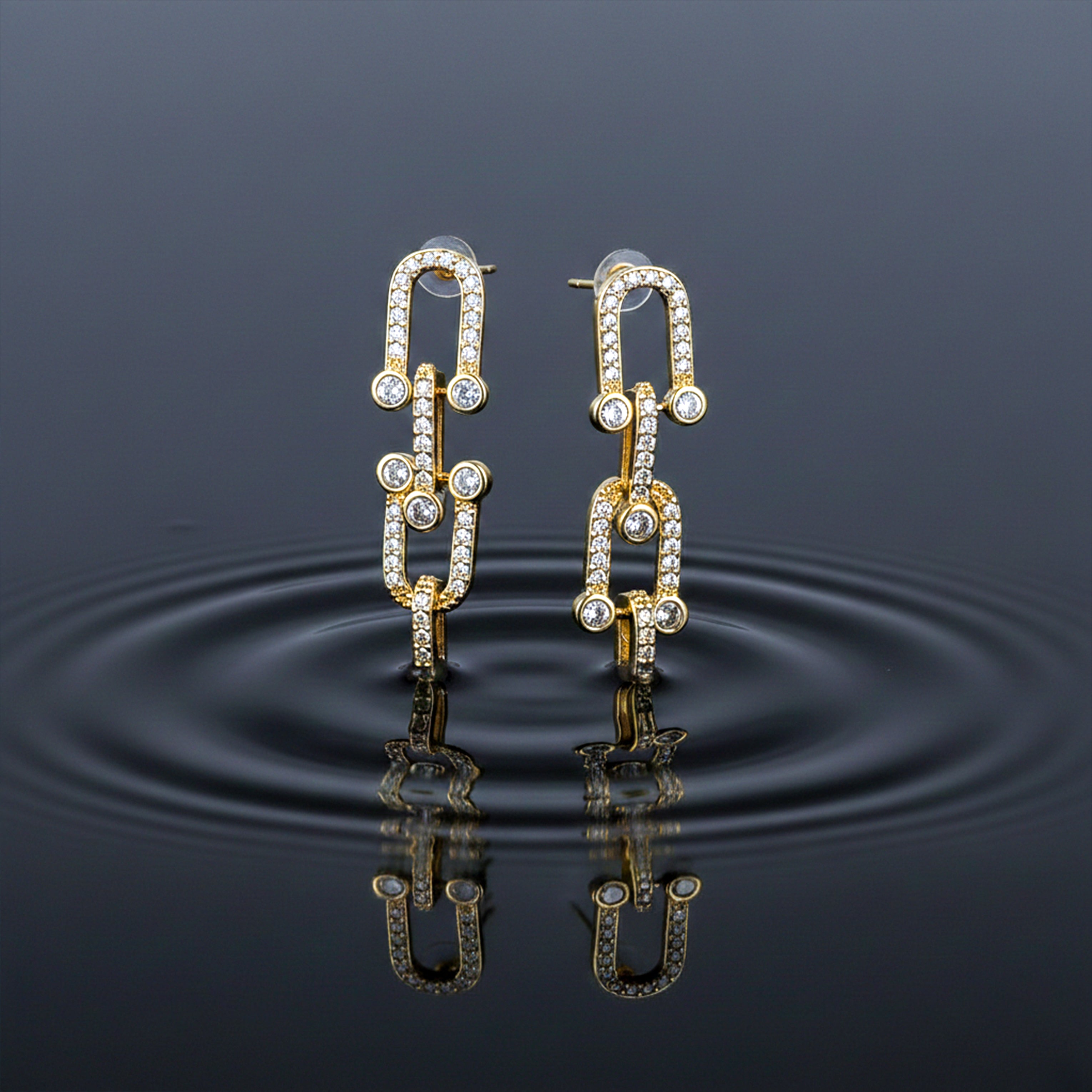 Gold Product Description Stud Earrings for women - Finora Jewels