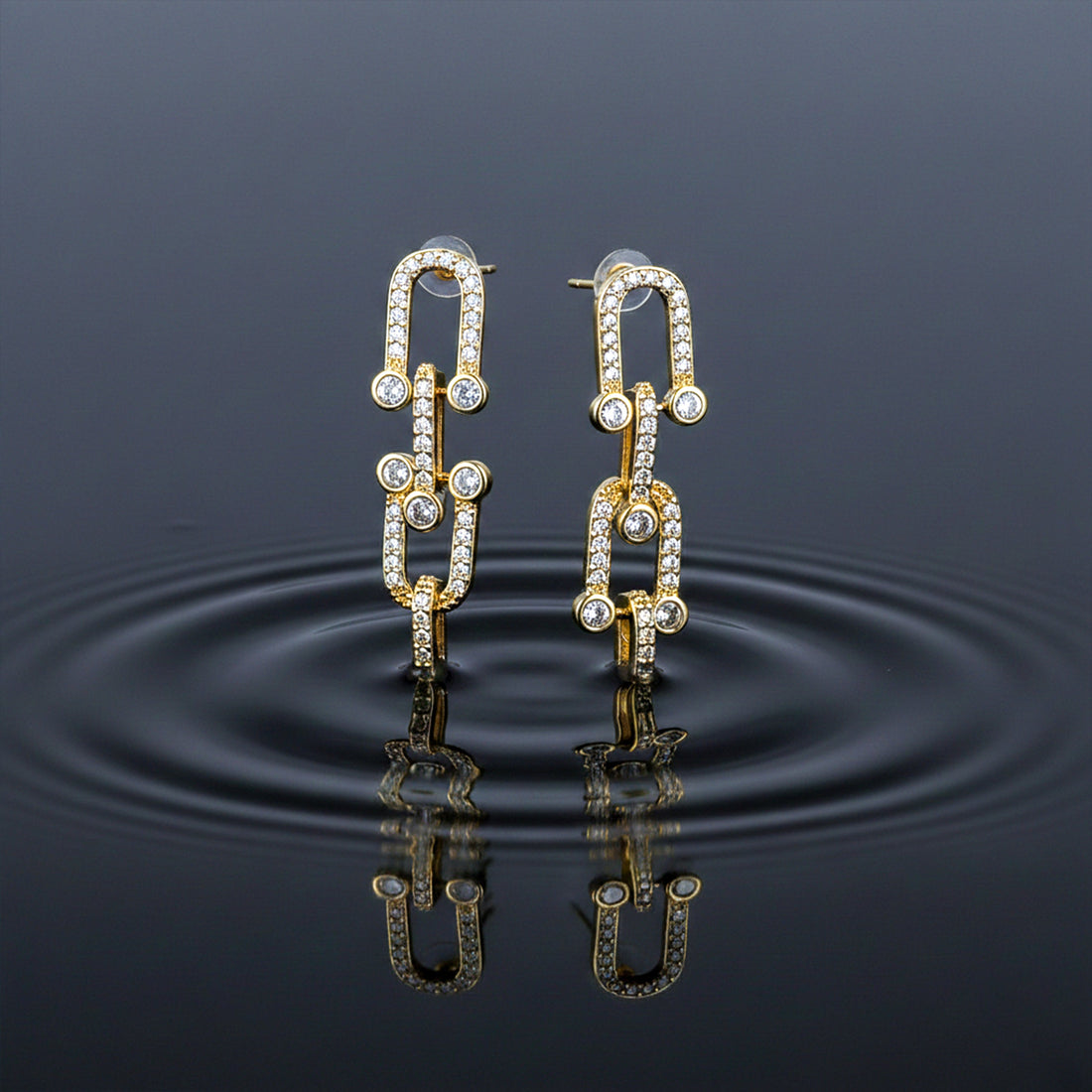 Gold Product Description Stud Earrings for women - Finora Jewels