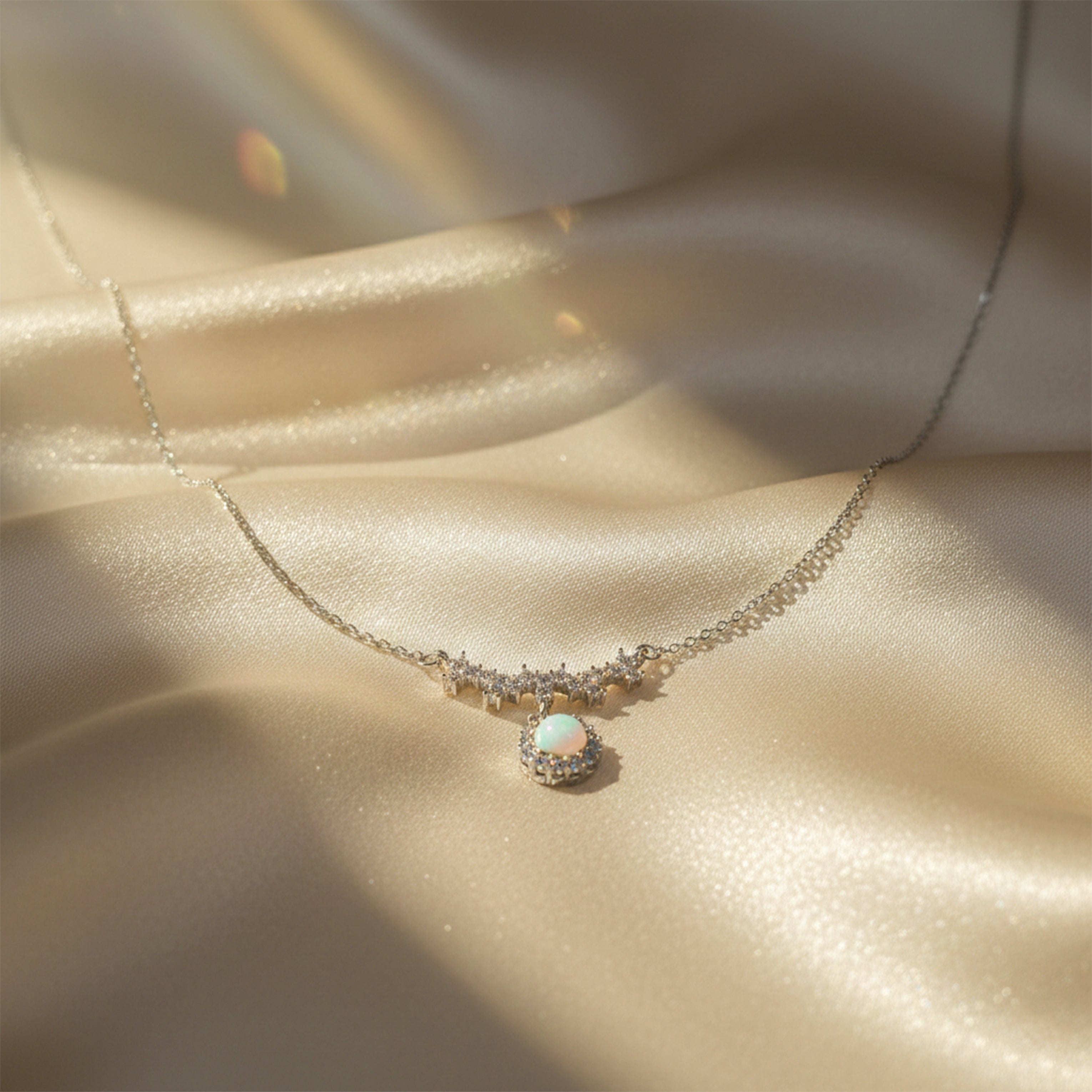 Encircled Moonstone Locket Link Set GWM -83