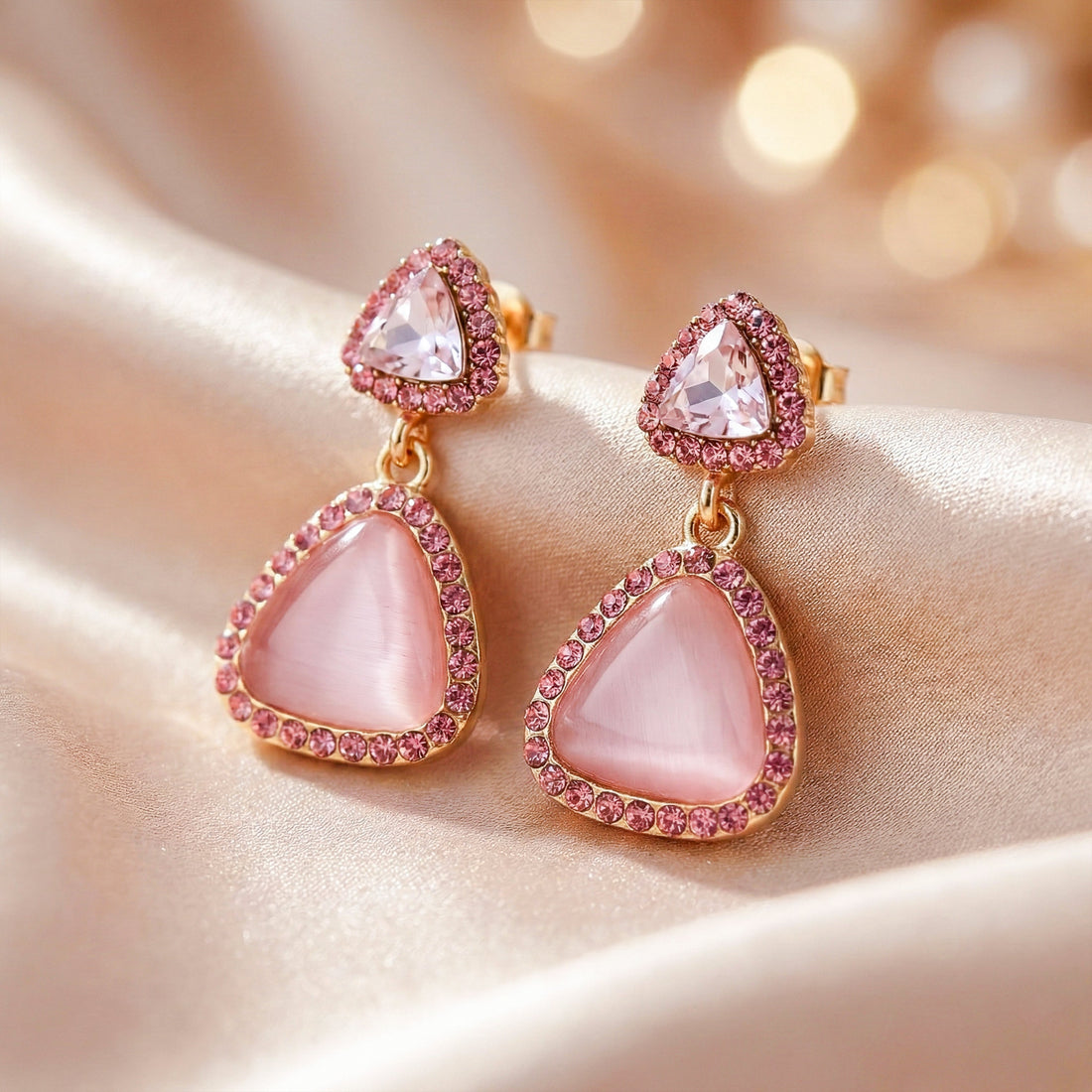 Women Stud Earrings Crystal Drop Gold jewellery - Finora Jewels