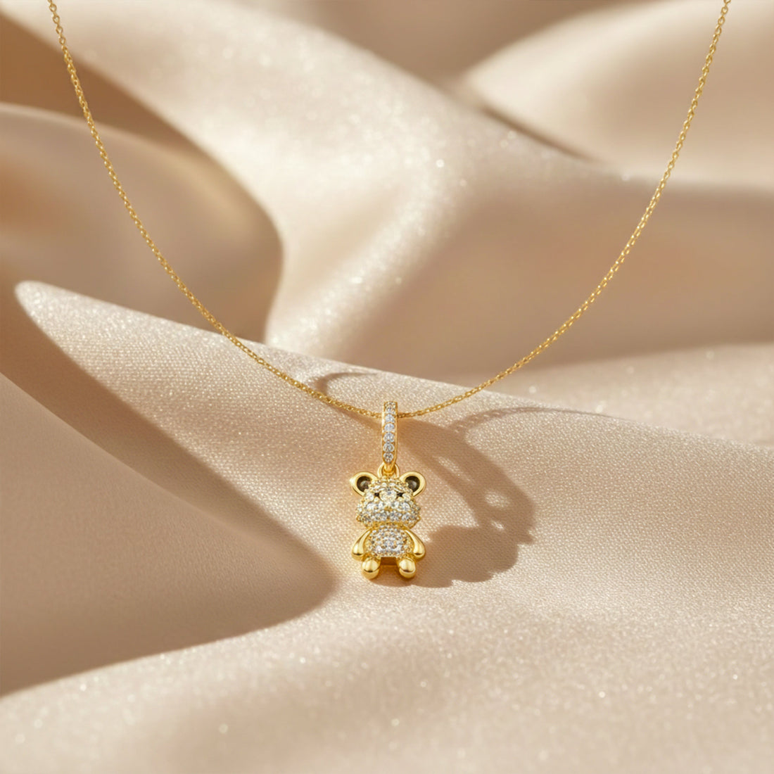 Teddy Cubic Zirconia Locket Link Set GWN -133