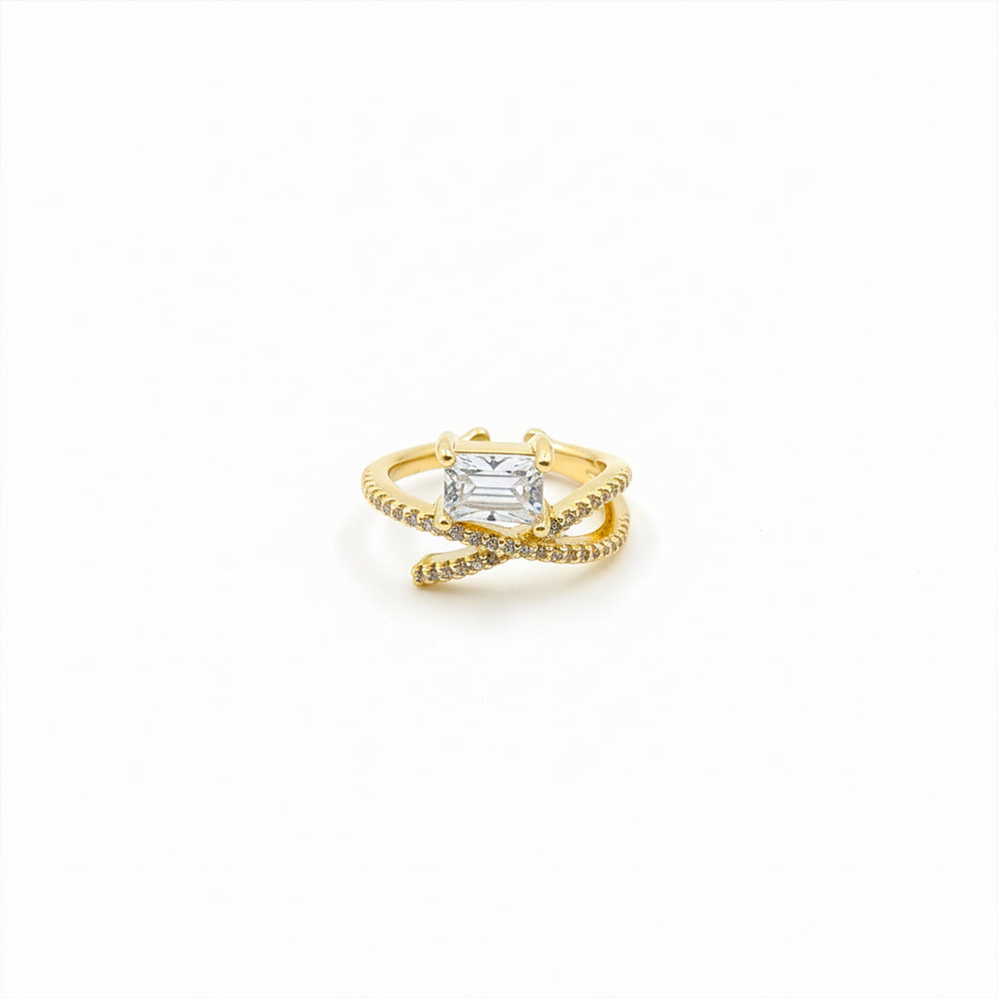Gold-Toned Verde Cut Twist Band GWR -29