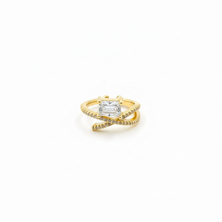 Gold-Toned Verde Cut Twist Band GWR -29