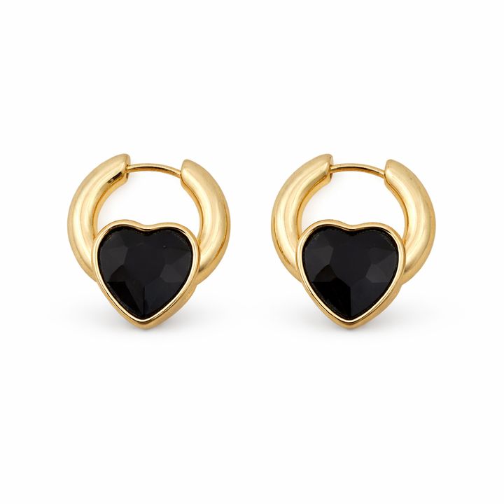 Midnight Love Gold Hoop Ear Studs GWE -66
