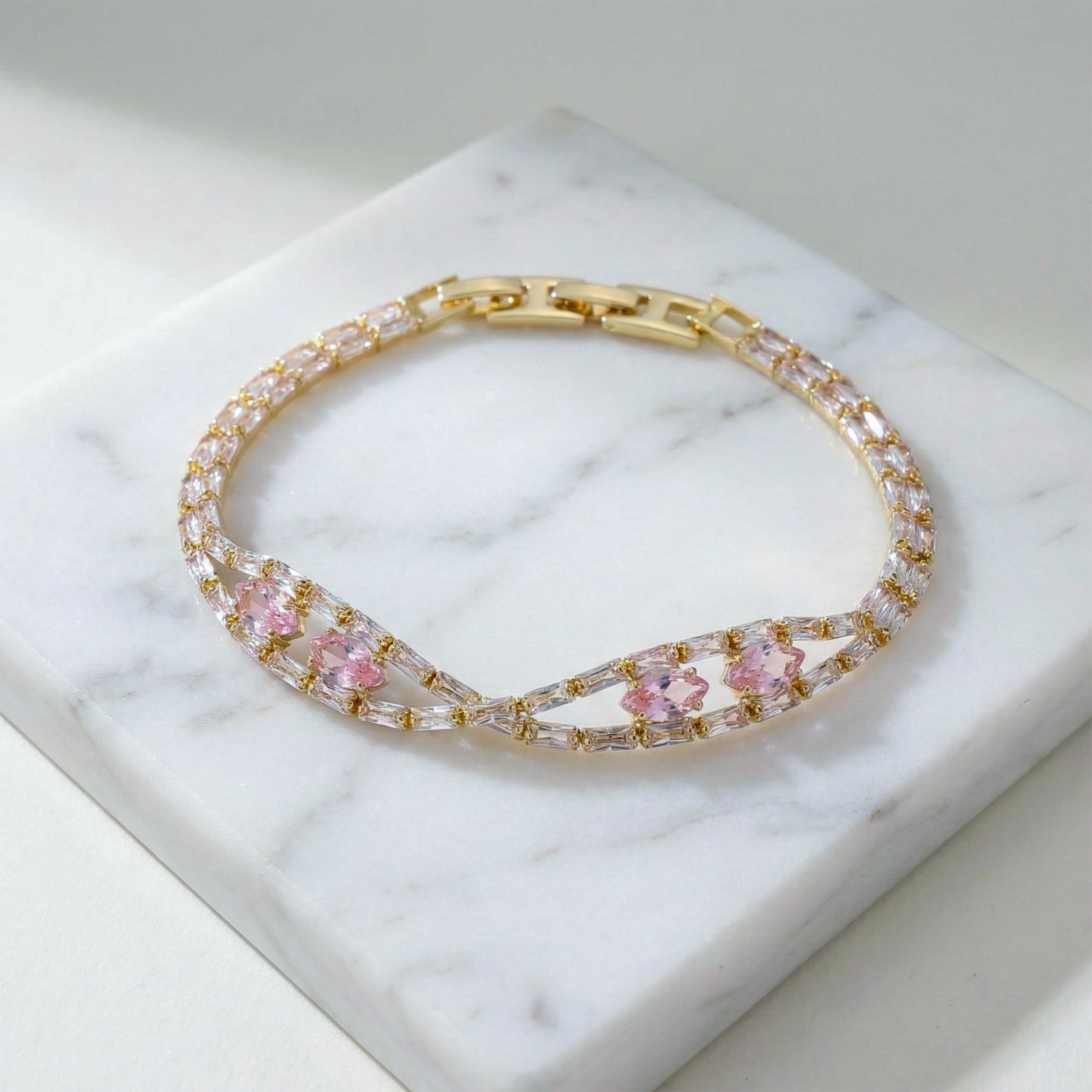 Women Bracelet Blush Pink Butterfly Gold jewellery - Finora Jewels