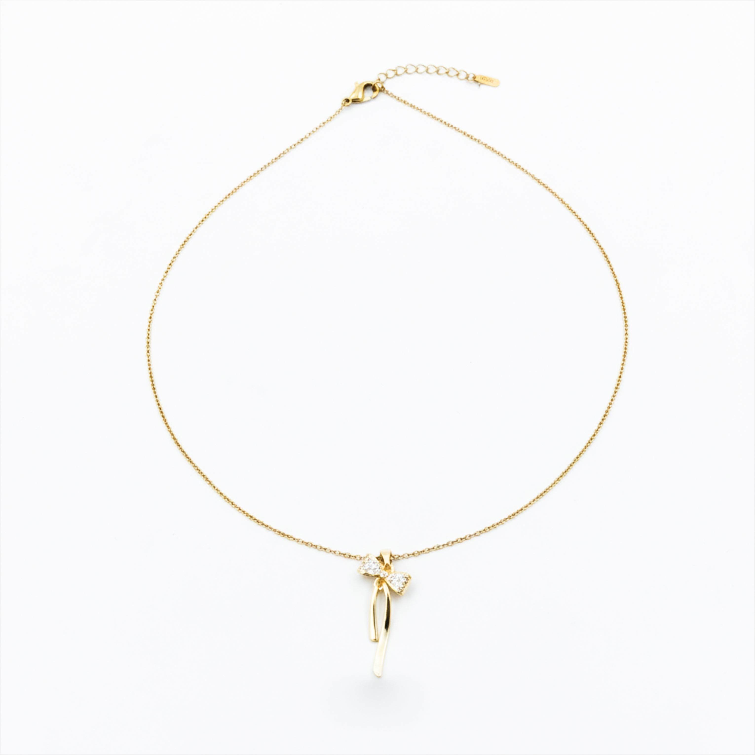 Women Necklace Bow Drop Gold jewellery - Finora Jewels