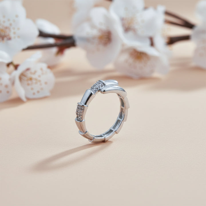 Silver Knot Zirconia Flexible Band GWR -61