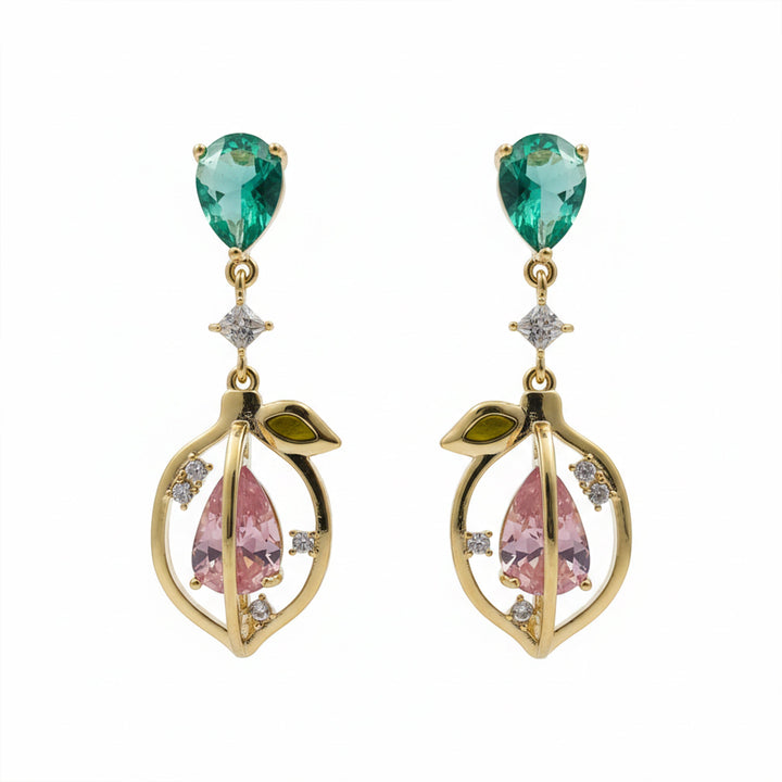 Verde Bloom Dangle Ear Studs GWE -102