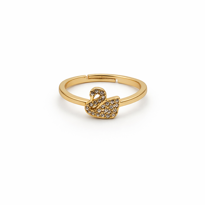Gold-Toned Swan Sparkle Band GWR -12