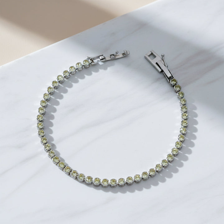 Green Halo Tennis Bracelet