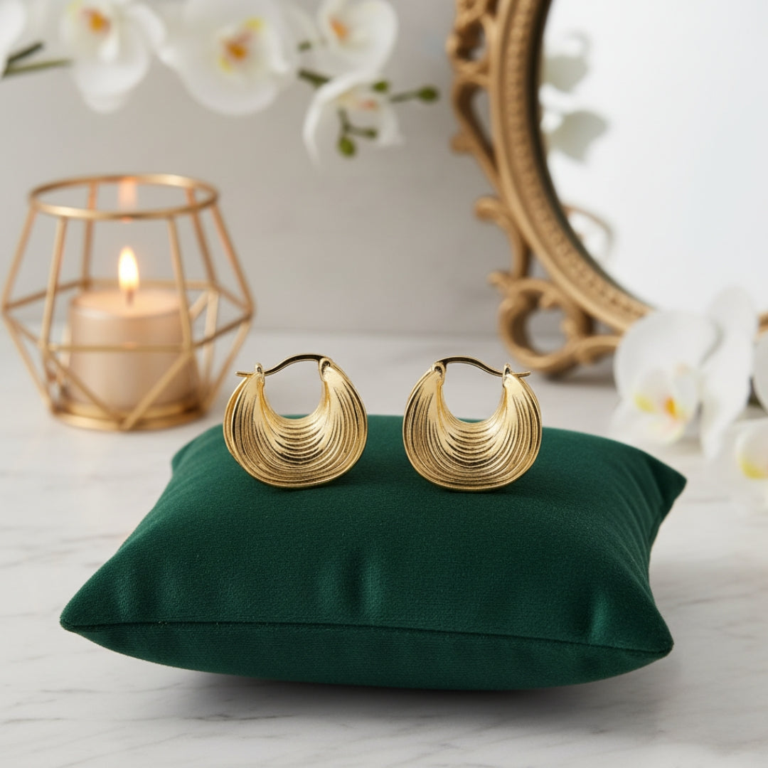 Waves Gold Rings Women Earring GWE -4