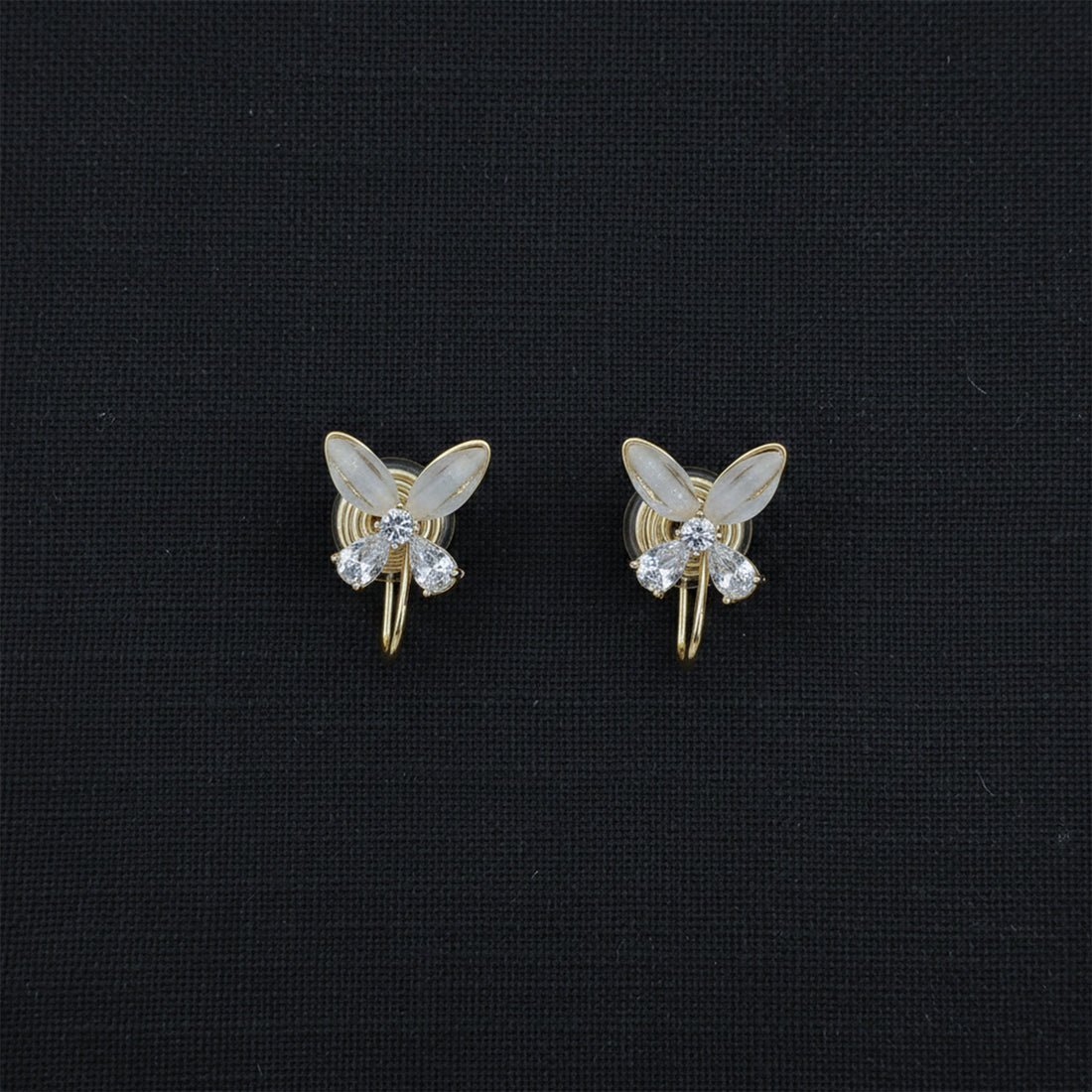 Gold-Toned Bloom Hoop Post Ear Studs GWE -101