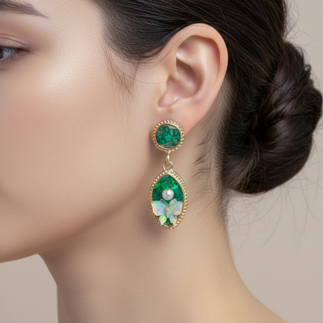Gold Butterfly Drop Drop Earrings for women - Finora Jewels