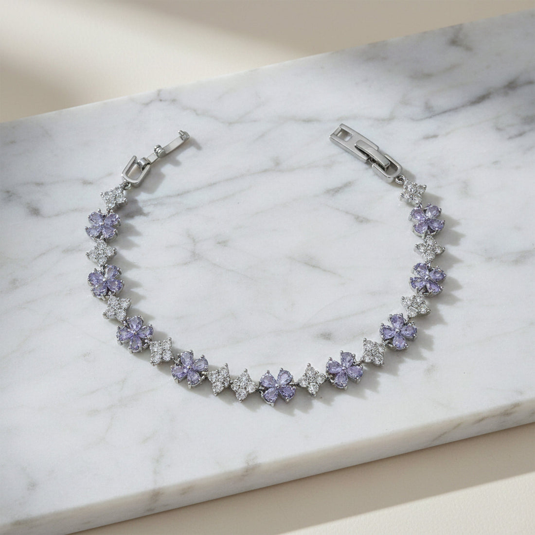 Silver Lavender Bracelet for women - Finora Jewels